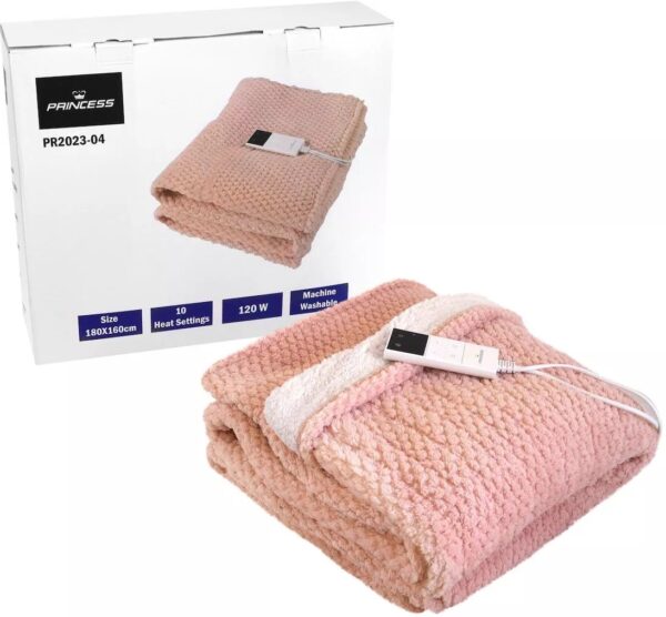 Διπλή υπερπολuτελής Ηλεκτρική Κουβέρτα 2 όψεων απo βελούδο και προβατάκι 120W 180×160εκ. σε Ροζ χρώμα