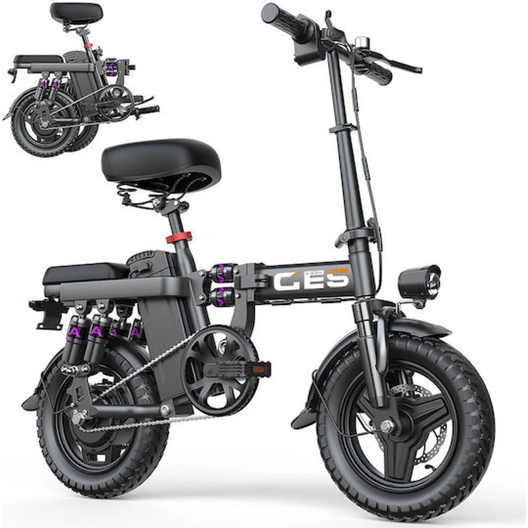 imgi_153_14-2000x2000h.jpeg Mini 14 Μαύρο Σπαστό Ηλεκτρικό Ποδήλατο Πόλης - Image 1