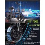 Mini 14 Μαύρο Σπαστό Ηλεκτρικό Ποδήλατο Πόλης - Image 5