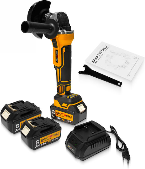 Kraftworld Τροχός Μπαταρίας  125mm σε Κασετίνα με 2 μπαταρίες και φορτιστή